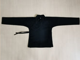 chinese ming dynasty hanfu black cross collar shirt - Jianxi Hanfu