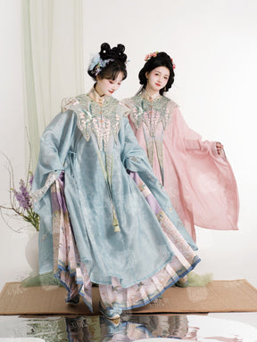 blue girls hanfu dress mamian skirt-Jianxi Hanfu