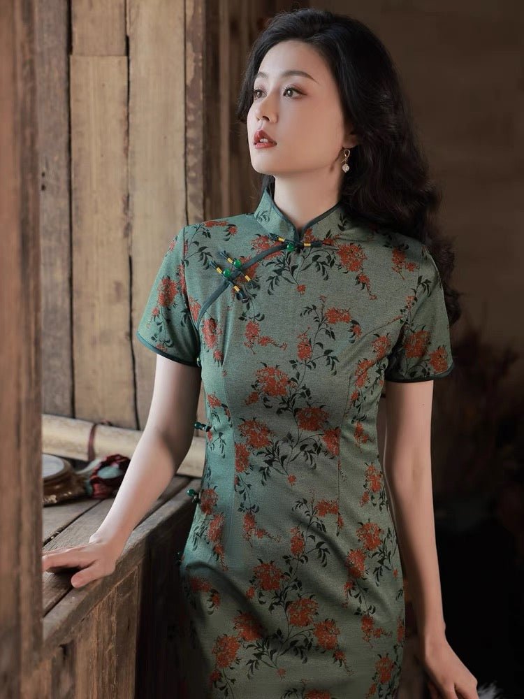 Vintage and Elegant Qipao Cheongsam - Jianxi Hanfu