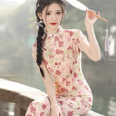 Vintage and Elegant Sleeveless Qipao Cheongsam Sui Hua - Jianxi Hanfu