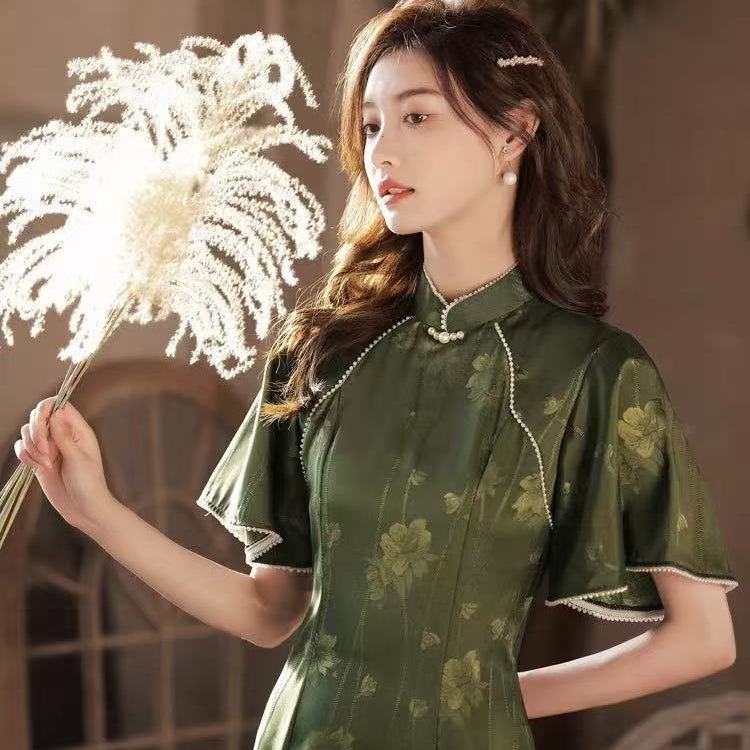 Vintage Qing Dynasty Qipao Cheongsam - Jianxi Hanfu