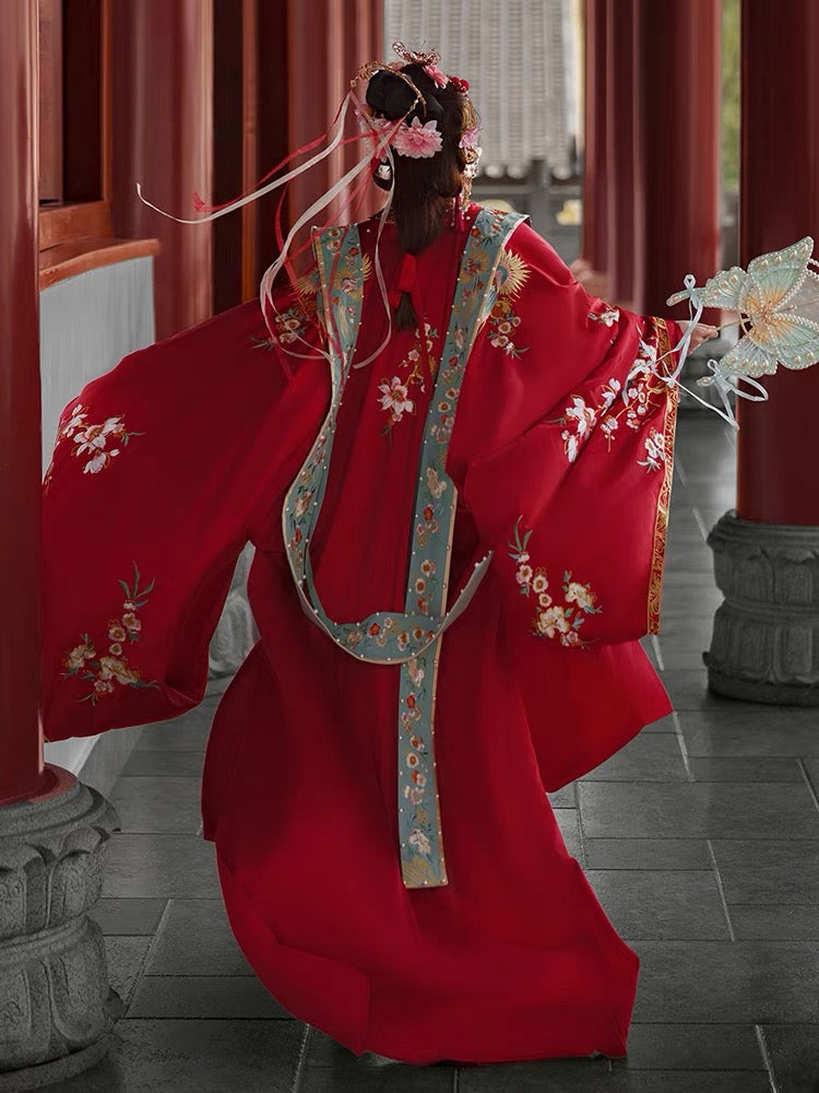 Song dynasty women's hanfu wedding dress wedding attire Asian wedding dress bride dress-Jianxi Hanfu