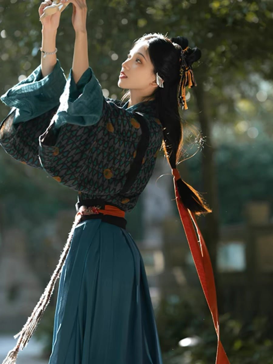 wei jin dynasty women's hanfu ruqun poqun girls' dress-Jianxi Hanfu