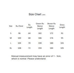 ru garment size-Jianxi Hanfu