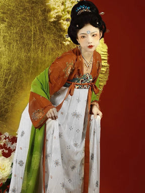 red qixiong ruqun girls summer dress-Jianxi Hanfu