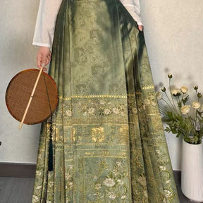 Women Hanfu Mamian Skirt - Shan Ping Wu Hua - Jianxi Hanfu