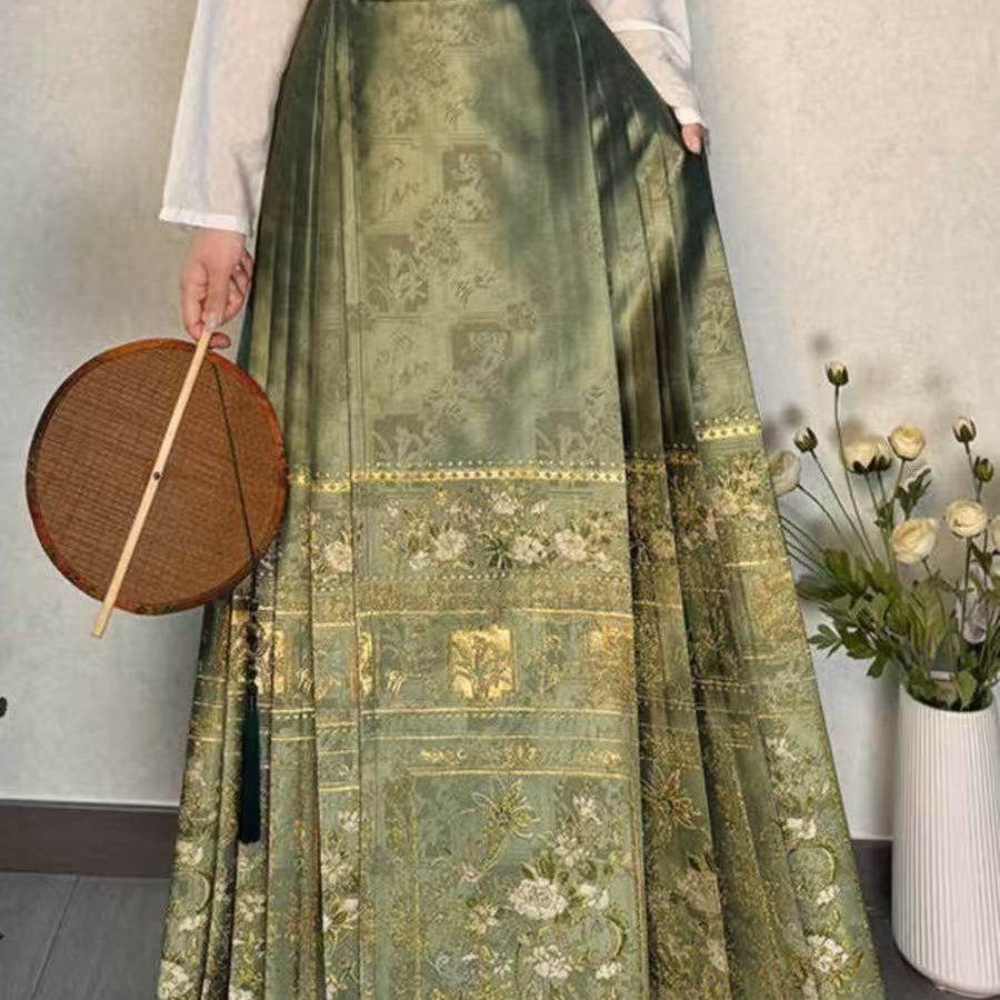 Women Hanfu Mamian Skirt - Shan Ping Wu Hua - Jianxi Hanfu