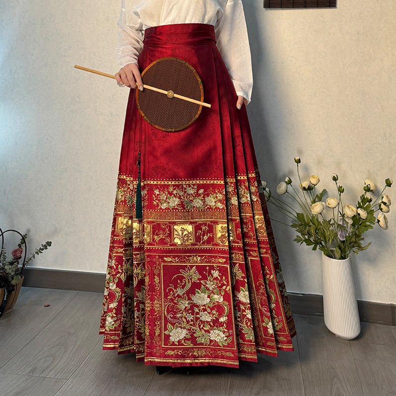 red mamianqun skirt women's wedding dress clothes - Jianxi Hanfu
