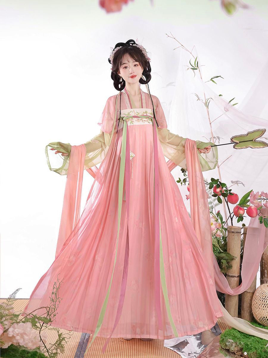 tang dynasty women's plus size green ruqun hanfu dress - Jianxi Hanfu