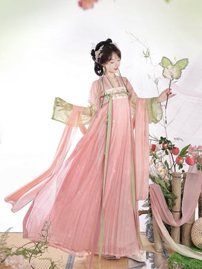 tang dynasty women's plus size green  hanfu shirt- Jianxi Hanfu