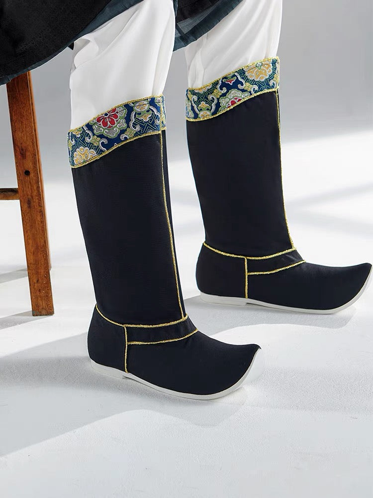 women's shoes male hanfu shoes hanfu boots ming dynasty clothing tang suit black boots-Jianxi Hanfu