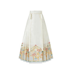 ming dynasty women's hanfu white mamian skirt - Jianxi Hanfu