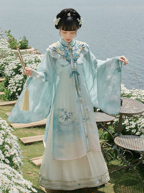 blue yunjian mamian skirt women's hanfu cloud collar - Jianxi Hanfu