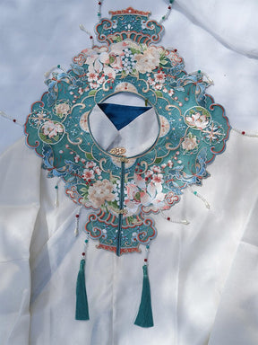 chinese style women's hanfu yunjian green cloud collar - Jianxi Hanfu