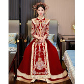 red gold women's wedding dress chinese style clothes - Jianxi Hanfu