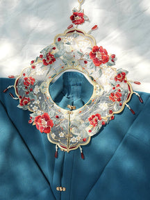 ming dynasty mamian skirt yunjian white cloud collar - Jianxi Hanfu