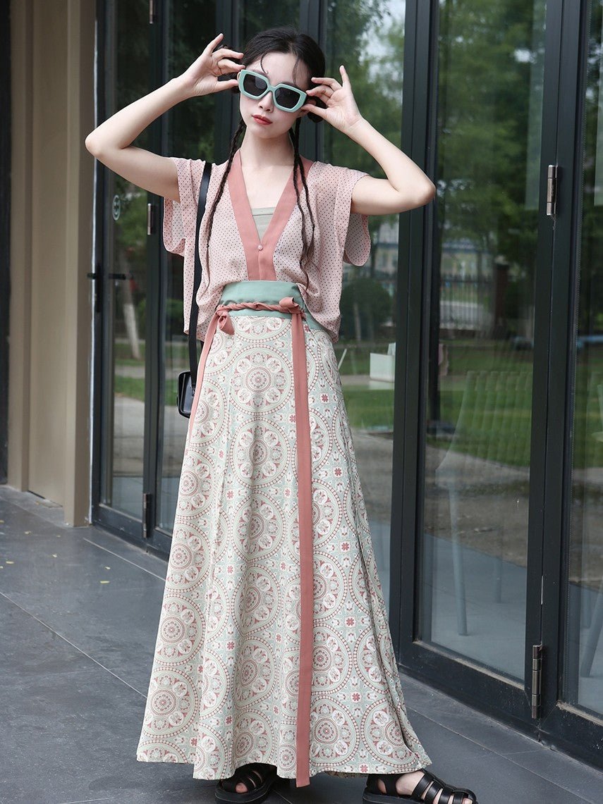 women's summer hanfu pink beizi shirt - Jianxi Hanfu