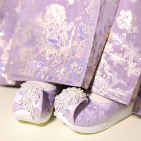 women's purple hanfu shoes chinese style song dynasty cloth shoes - Jianxi Hanfu