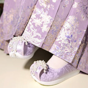 women's purple hanfu shoes song dynasty cloth shoes - Jianxi Hanfu