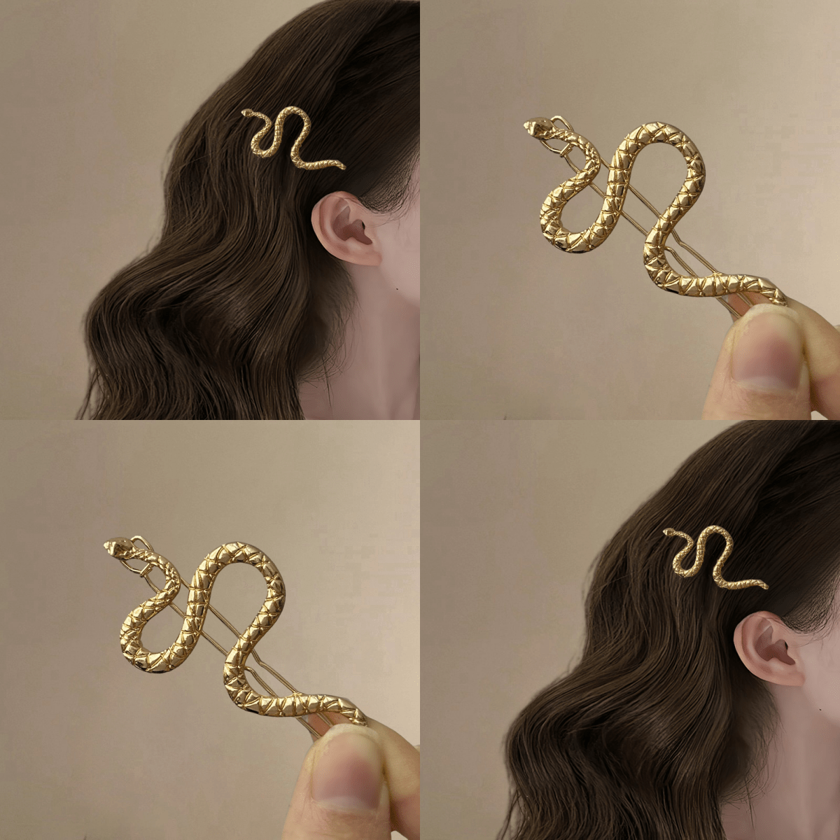 Zodiac Snake Bangs Hair Clip - Jianxi Hanfu